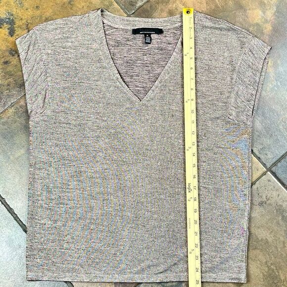 White House Black Market Power Tee Shiny Metallic Pink Blouse Medium - Picture 6 of 10